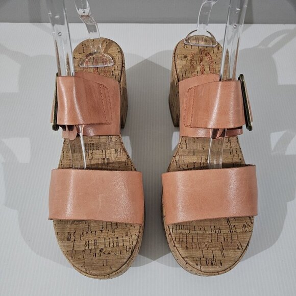 NEW Kork Ease Taige Sandal Chunky Platform Heel Orange Leather Cork Size 11 - Picture 4 of 12